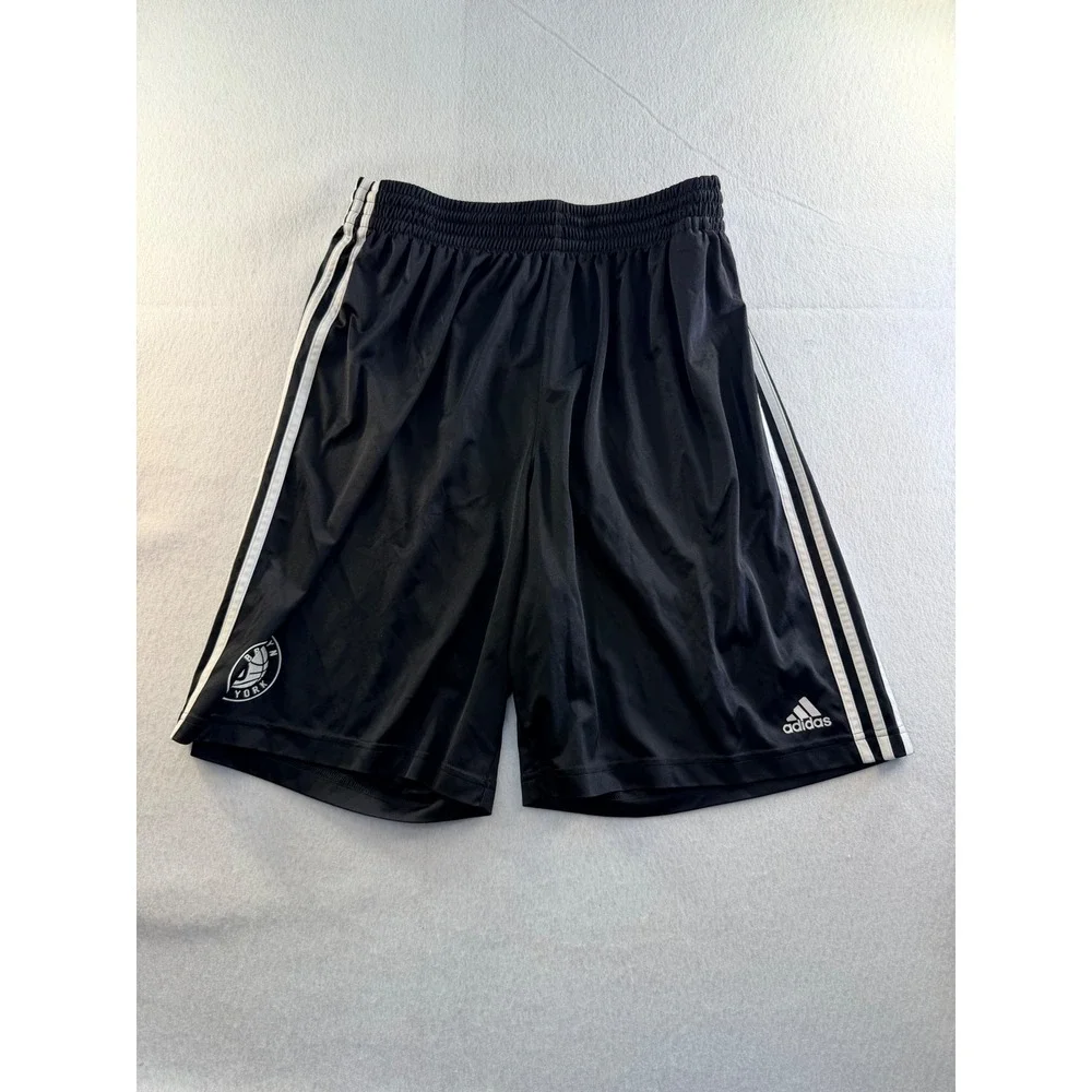 Adidas Brooklyn Nets Basketball Shorts Black White Striped Mens Large Climalite